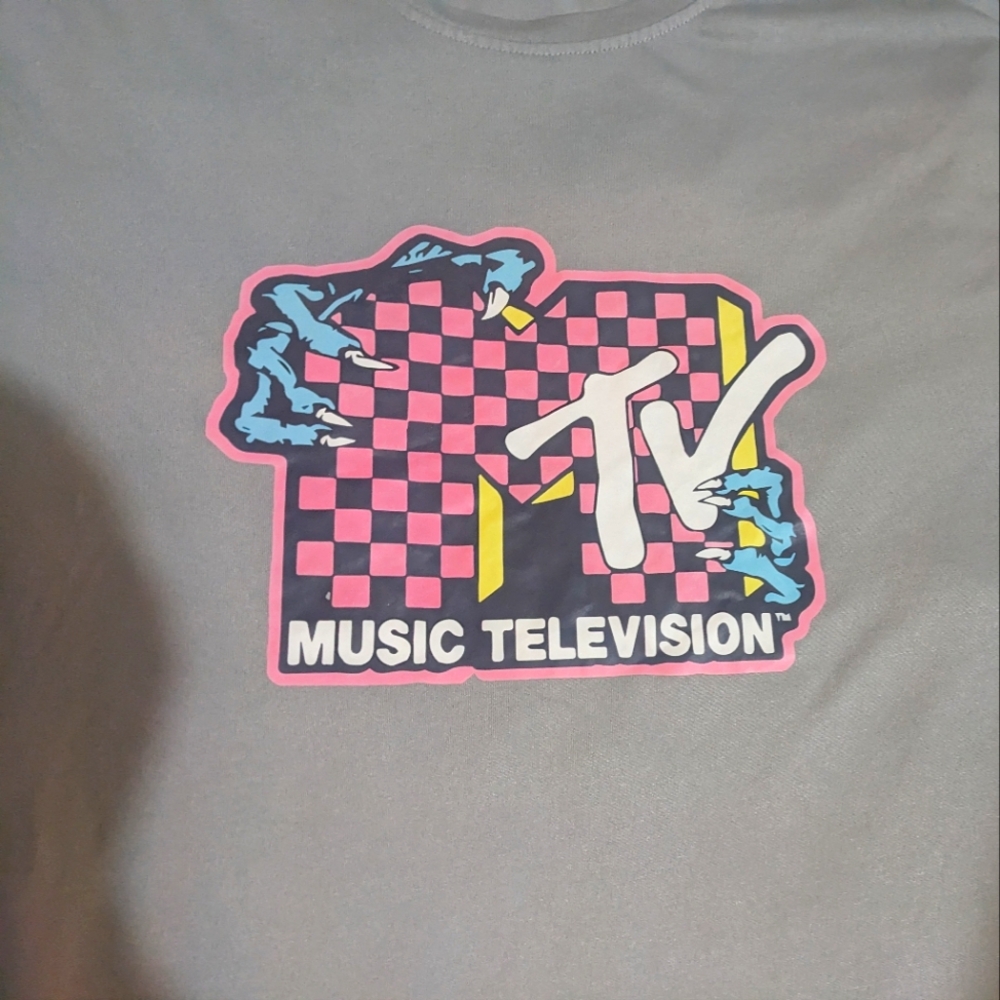 MTV creature checkered print shirt